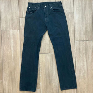 Levi's 501 Jeans Mens 32x34 Black Button Fly Straight Leg Classic Denim